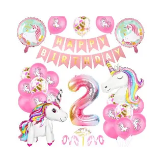 FeestmetJoep® Eenhoorn 2 Jaar Verjaardag Versiering - Unicorn Thema