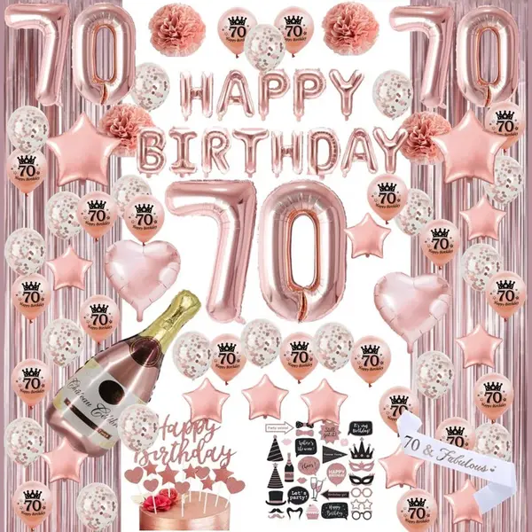 FeestmetJoep® 70 Jaar Verjaardag Versiering & Ballonnen - Rose Goud thumbnail