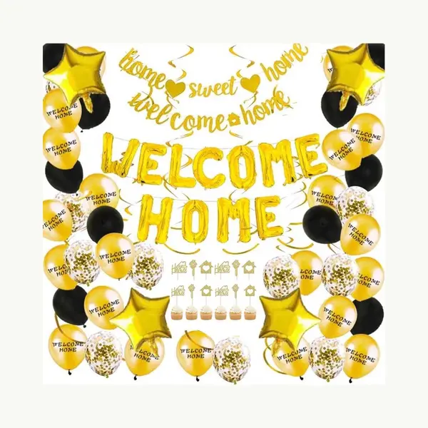FeestmetJoep® Welkom Thuis Versiering - Welcome Home Goud thumbnail