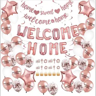 FeestmetJoep® Welkom Thuis Versiering - Welcome Home Rose Goud