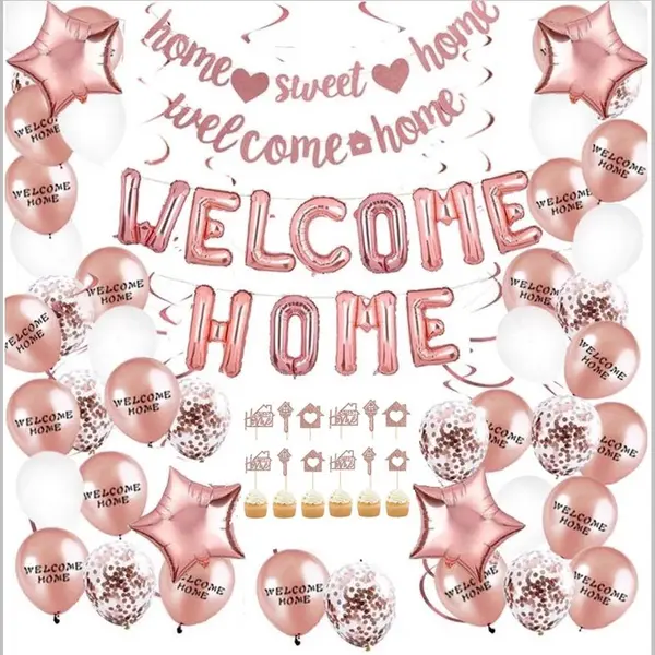 FeestmetJoep® Welkom Thuis Versiering - Welcome Home Rose Goud thumbnail