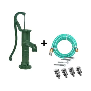 Deltaline Zwengelpomp Gietijzer – Groen – Retro Handpomp – Inclusief 5 M Zuigslang + Bevestigingsset