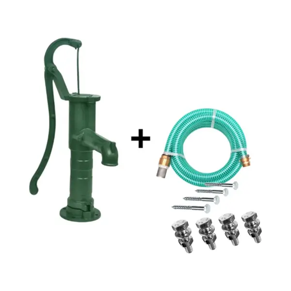 Deltaline Zwengelpomp Gietijzer – Groen – Retro Handpomp – Inclusief 5 M Zuigslang + Bevestigingsset thumbnail