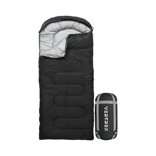 Vertrex Peak Comfort Mumienschlafsack Extra Warm - Schlafsäcke Erwachsene - Camping - Schwarz