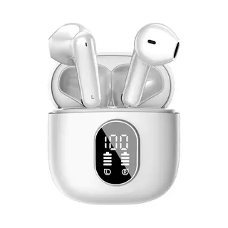 Soundtrex X-Pro Wireless Earphones - Bluetooth-Ohrhörer - Earpods Kabellos - Led-Anzeige - Bluetooth 5.3 - Weiß
