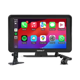 Vertrex Slimme Auto Display - Scherm Compatibel Met Carplay En Android Auto - Car Play - Draadloos - 7-Inch - Touchscreen - Zwart