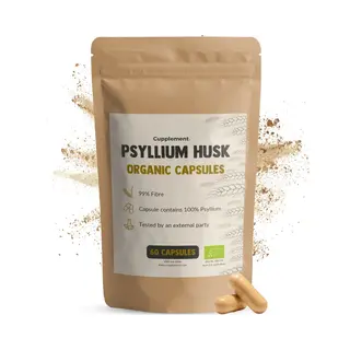 Cupplement Flohsamenschalen (Psyllium Husk) Kapseln 500 Mg 60 Capsules - Flohsamenschalen-Ballaststoffe – Für Die Darmgesundheit – 60-Tage-Vorrat