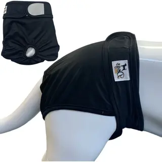 Dogs&Co® Loopsheidbroekje Zwart - Maat S - Katoen & Mesh Stretchy Met Klittenband - Hondenluier - Loopsheidbroekje Hond - Honden -