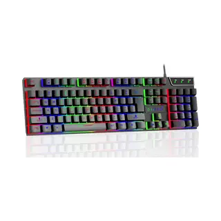Dinto® Gaming Toetsenbord - Gaming Keyboard - Led Rgb - Qwerty - Zwart