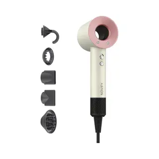 Novify® Fohn - Fohnborstel - Haardroger Met 5 Opzetstukken - Fohn Met Diffuser - 1500W - Beige