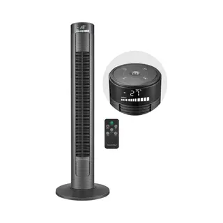Bloomfold Turmventilator - 38 Zoll - Schwarz - Fernbedienung - Schlafmodus - 12-Stunden-Timer - Voll-Led-Display