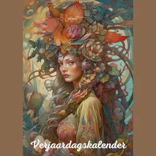 Lamonet Verjaardagskalender Mythische Vrouwen Gezichten - Exclusieve Illustraties - Kalender - Wandkalender - Maandkalender - Planner - Verjaardag - A4