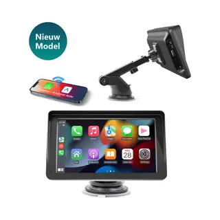 Carplay Scherm - 7 Inch (18CM) - Navigatiesysteem Auto - Apple Carplay & Android - Carplay Scherm Universeel - Mirror Link - Draadloze Verbinding -