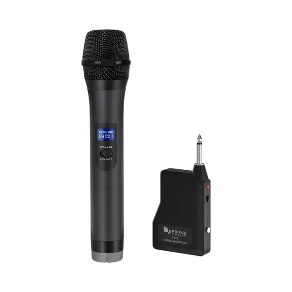 Fifine - K025 - Profesionele Draadloze Karaoke Microfoon - Geschikt Voor Jbl - Sony - Marshall Speakers - Universeel Voor - 6.3MM - Met Dongel / thumbnail