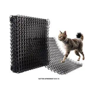 Prostec 12-Pack Kattenverjager Afweermatten Set - Kattenschrik Afweermiddel - Antiklimstrips Katten - Anti Krab Strip - Katten Afweermat -