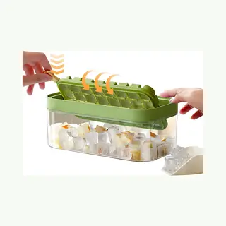 Solud® Ijsblokjesvorm Met Deksel Groen - Ijsemmer Met Deksel - Ijsblokjesmakers - Ijsblokjesbak