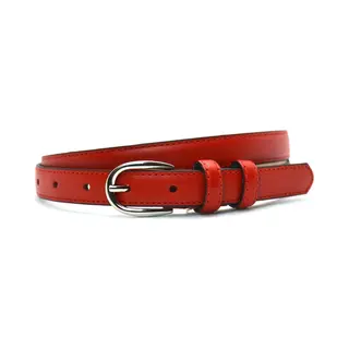 Y.f.a 2 Cm Smalle Rode Riem - 100% Leder - Rode Riem Dames - Maat 105 - Totale Lengte 120cm
