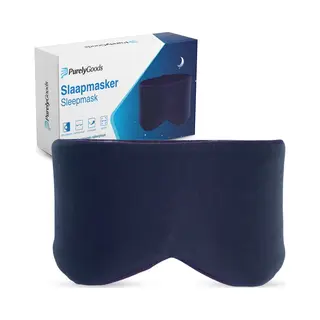 PurelyGoods® Slaapmasker - Oogmasker - Verduisterend - Slaap Masker - Mannen En Vrouwen - Katoen - Donkerblauw