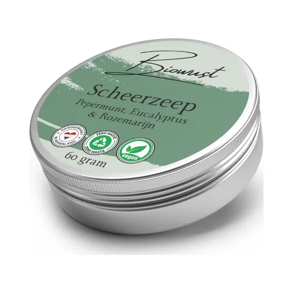 Biowust Scheerzeep Pepermunt, Eucalyptus & Rozemarijn – Voor Mannen & Vrouwen - Handgemaakt In Nederland – 100% Vegan – Palmolievrij – thumbnail