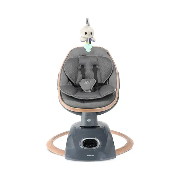 Deryan Rocky Luxe Baby Elektrische Wipstoel - Schommelstoel - Bluetoothfunctie, Speaker En Afstandsbediening - Grijs thumbnail