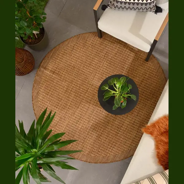 TrueWeave Buitenkleed Rond - Coastal Bruin 200 Cm thumbnail