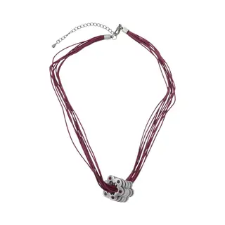 Behave - Dames Ketting Paars Met Bloemen Hanger 40 Cm - Nikkelvrij - Handgemaakt En Stijlvol
