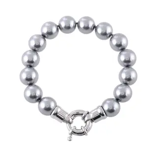 Behave - Grijze Parelarmband Met Sluiting - Elegant Detail - Dagelijks