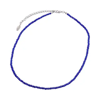 Behave Ketting - Facet Geslepen Glaskralen - Blauw - Mode Accessoires - Nikkelvrij