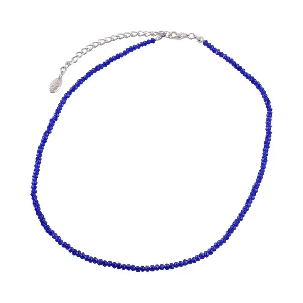Behave Ketting - Facet Geslepen Glaskralen - Blauw - Mode Accessoires - Nikkelvrij thumbnail