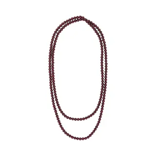 Behave - Glas Parel Ketting - Bordeaux Rood - 150 Cm