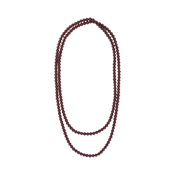 Behave - Glas Parel Ketting - Bordeaux Rood - 150 Cm thumbnail