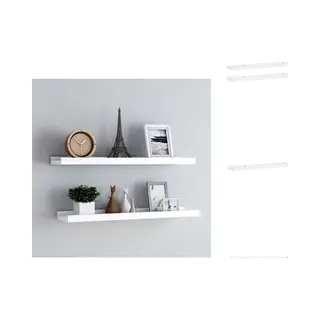 VidaXL Wandschap - Wandschappen - Zwevend Schap - Zwevende Schappen - Fotoplanken 2 St 80x9x3 Cm Mdf Wit