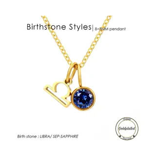 Borasi Birthstone Ketting September | Sterrenbeeld Weegschaal | Goldplated | Blauw | Dames Sieraden |