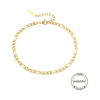Borasi Schakel Enkelband | Goldplated | Goudkleurig | Dames Enkelband | Dames Sieraden |