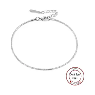 Borasi Snake Schakel Enkelband | Zilver Verguld | Rvs | Zilver | Slang Schakel | Dames Enkelband | Vrouwen Sieraden | Dames Sieraden |