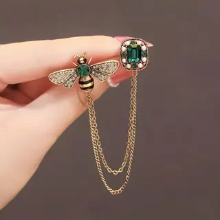 Borasi Groen Bijen Broche | Broche Met Hanger | 2-Delig | Parel Broche | Dames Sieraden |