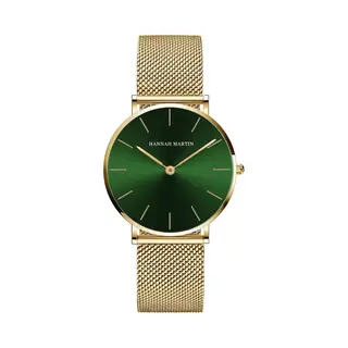 Hannah Martin Elegante Horloge | Goudkleurig | Groen Wijzerplaat | Borasi | Dames Horloges | Vrouwen Horloges | Best Verkochte Horloges | Leuke Cadeau
