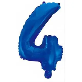 Chpn - Folieballon - 4 Jaar - 40CM - Cijferballon - Blauw - Ballon - Feestdecoratie - Eerste Verjaardag - Party - Verjaardag - 4 - Vier