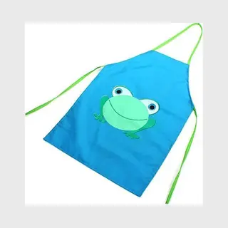 Chpn - Verfschort - Kinderschort - Schort - Kookschort - Blauw - Met Kikker - Kliederschort - Kinder-verfschort - Knutselschort - Schilderschort - One