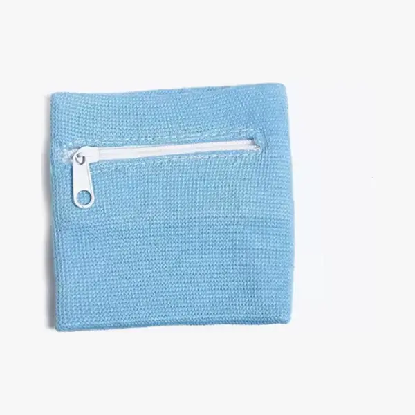 Chpn - Polsbandje Met Rits - Polsband Met Opbergzakje - Zweetbandje Met Rits - Voor Sport En Fitness - Sleutelzakje - 8 X 8 Cm - Blauw - Festivaltasje thumbnail