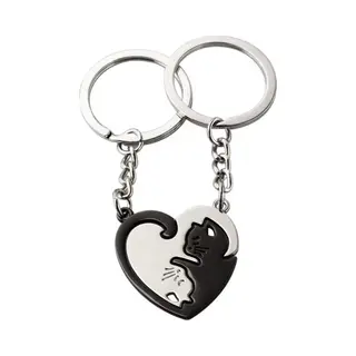 Kattensleutelhanger - Duo Sleutelhanger - Kattensleutelhanger - Vriendschapssleutelhanger - Poezenliefhebber - Chpn