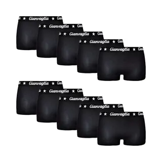 Gianvaglia Dames Onderbroek Katoen - 10-Pack - Boxershorts - Zwart - Effen - Maat Xxl - Korte Pijp