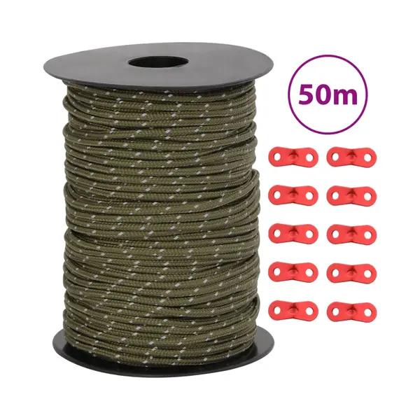 VidaXL Zeltleine Reflektierend Mit Seilspannern 50 M 3 Mm thumbnail