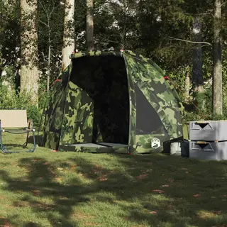 Vidaxl Fishing Shelter Tent - Waterproof, Portable, Easy Setup, Camouflage Polyester, 210 X 170 X 125 Cm, Outdoor Camping Tent