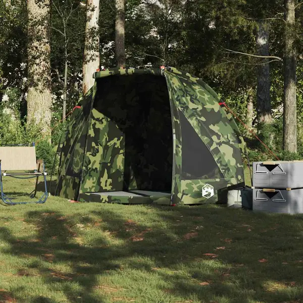 Vidaxl Fishing Shelter Tent - Waterproof, Portable, Easy Setup, Camouflage Polyester, 210 X 170 X 125 Cm, Outdoor Camping Tent thumbnail