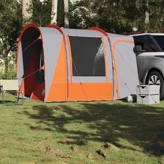 VidaXL Autozelt 4 Personen Grau Und Orange Wasserfest, Zelt, Zelt Kofferraum, Campingzelt Auto, Zelt Auto, Campingzelt, Heckzelt, Gartenzelt