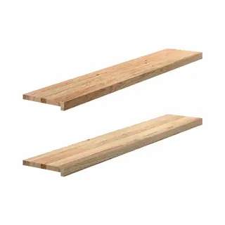 VidaXL Vensterbanken 2 St Onbehandeld 140x25x2 Cm Massief Eikenhout