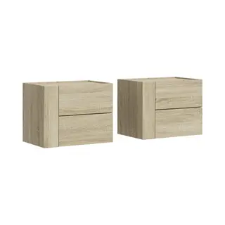 Vidaxl Wand-nachttische 2 Stk. Sonoma-eiche 45x30x35 Cm