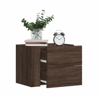 VidaXL Nachtkastje Wandgemonteerd 45x30x35 Cm Bruin Eikenkleurig