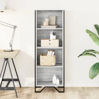 Bookcase Grey Sonoma 50x31x137.5 Cm Engineered Wood Vidaxl